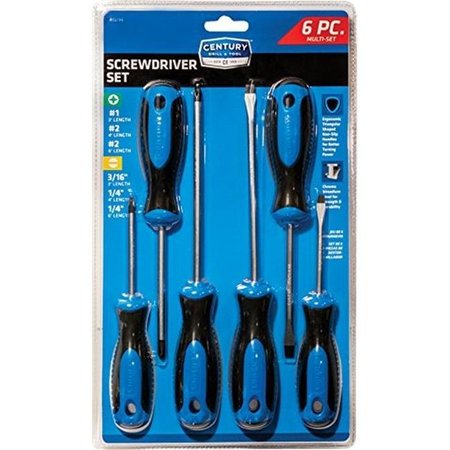 CENTURY DRILL & TOOL Century Drill & Tool 72196 Screwdriver Set - 6 Piece 72196